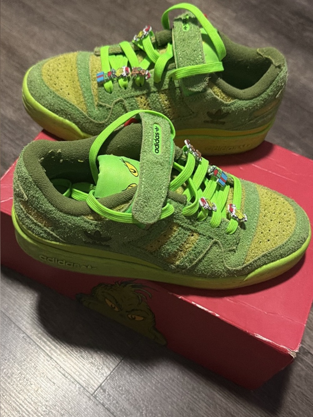 adidas Kids Neon Green Suede & Textile Sneakers